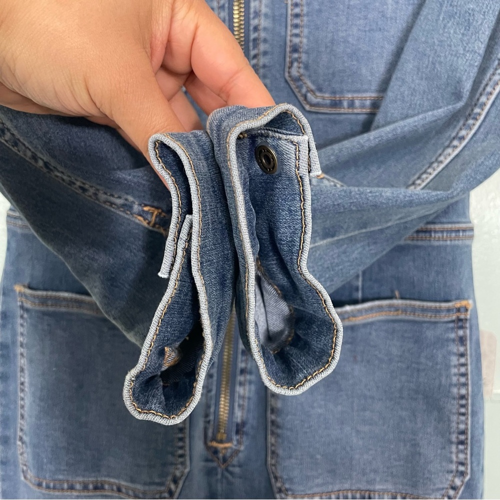 Free People Lennox Jumpsuit Coveralls Denim Jumpsuit One Piece Blue‎ Women Small - Picture 6 of 11
